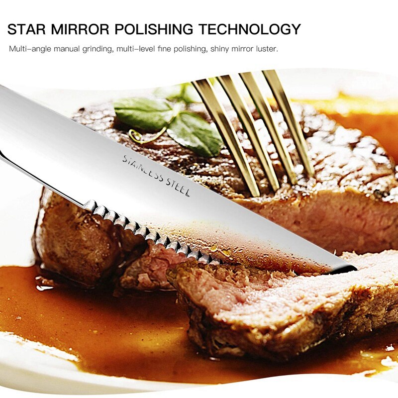 Steak Messer, schwer-Pflicht Edelstahl Steak Messer einstellen Von 12 Für Köche Kommerziellen Küche Große Für Bbq Hochzeiten Abendessen Par