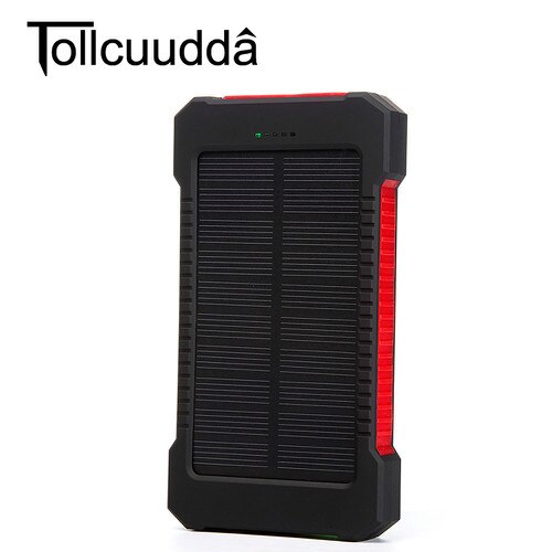 Wasserdicht 10000Mah Solar Power Bank Solar Ladegerät Dual USB Power Bank mit LED-Licht für iPhone 6 Plus Xiaomi handy