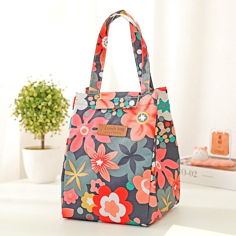 Frische Blätter Neue Frische Mittagessen Taschen Für Frauen freundlicher Lebensmittel Kühler Mittagessen Kasten Tote Kühler Mittagessen Kasten Isolierung Tragbare tote Tasche: E
