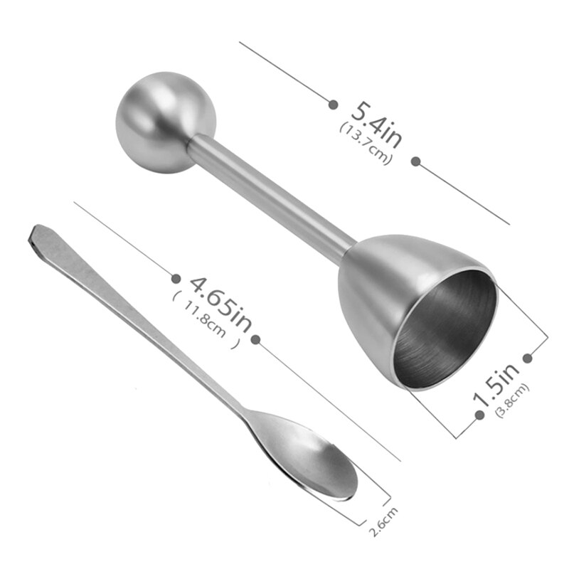 Rustfrit stål æg krakker topper sæt, hårdkogte æg separator holder ,4 skeer ,4 kopper ,1 skaller fjerner topskærer