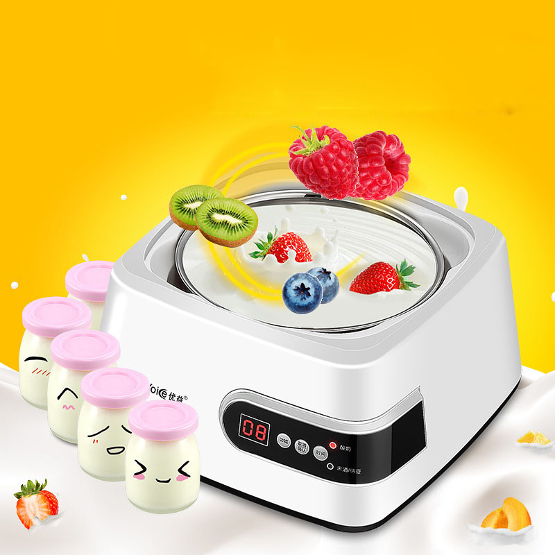 Kbxstart 220V Automatic Home Multi-function Yogurt Machine DIY Yogurt Tools Natto Rice Wine Fermentation Tank 1.3L