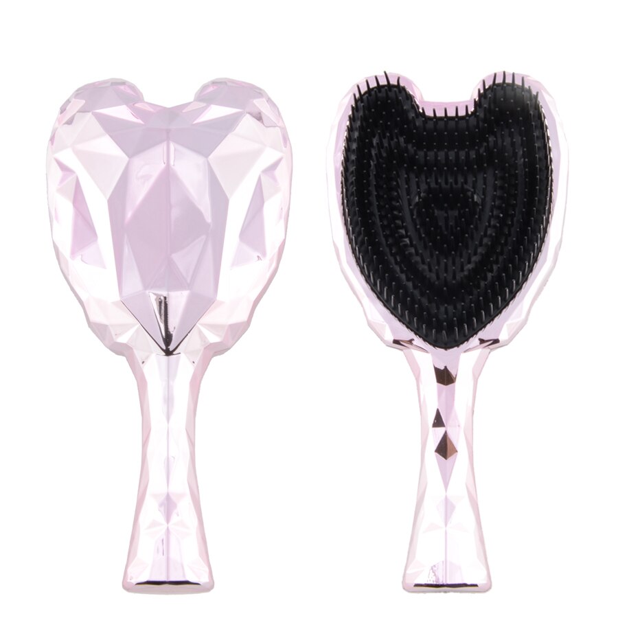 1pc Angel Detangler Hair Brush Handle Magic Anti-static Tangle Comb Massage Comb Smooth straight Hairdressing bright colors: Pink