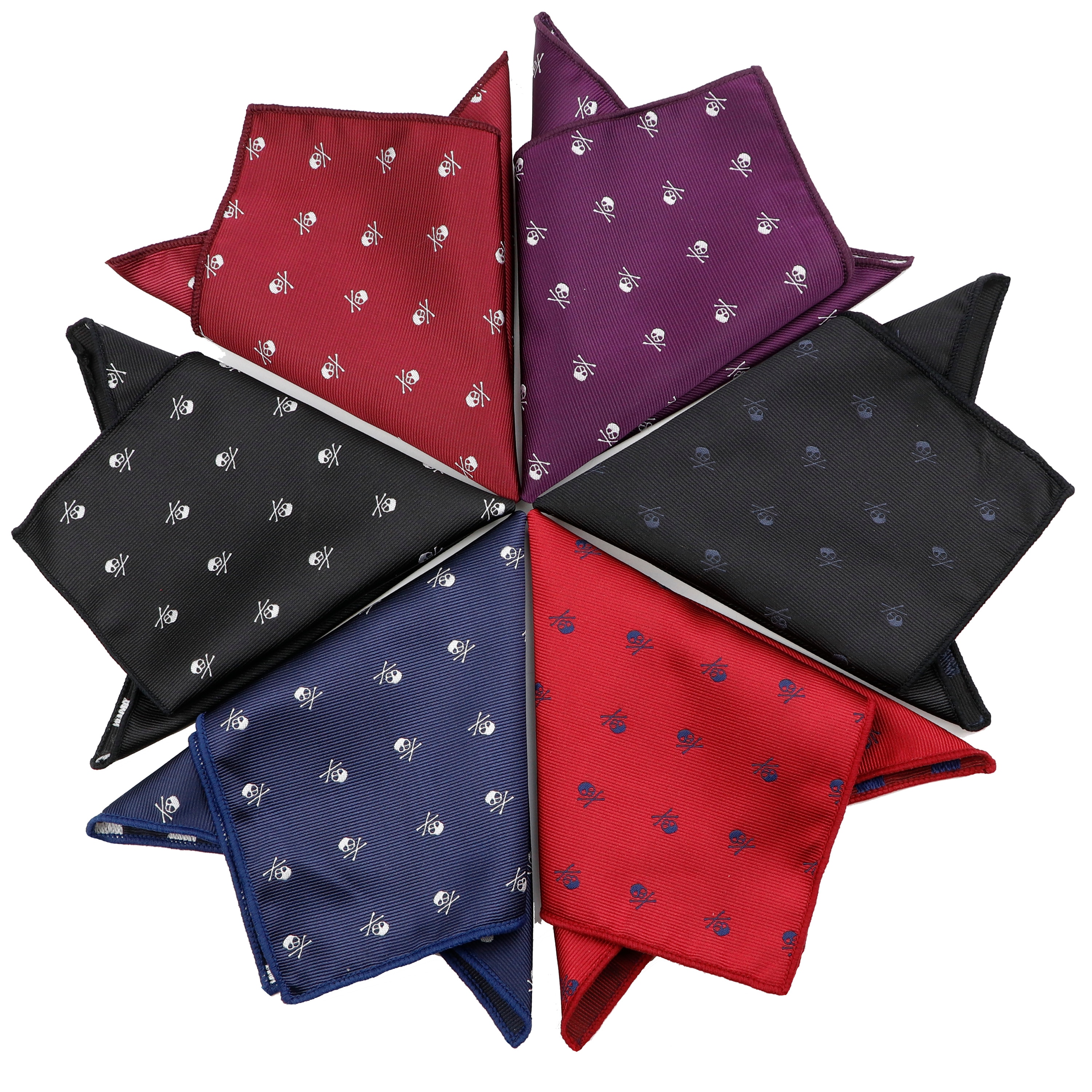 Pañuelo cuadrado de bolsillo para hombre, pañuelo de Calavera, azul, rojo, negro, 26x26CM, traje de pañuelo, toalla de pecho para de boda y negocios