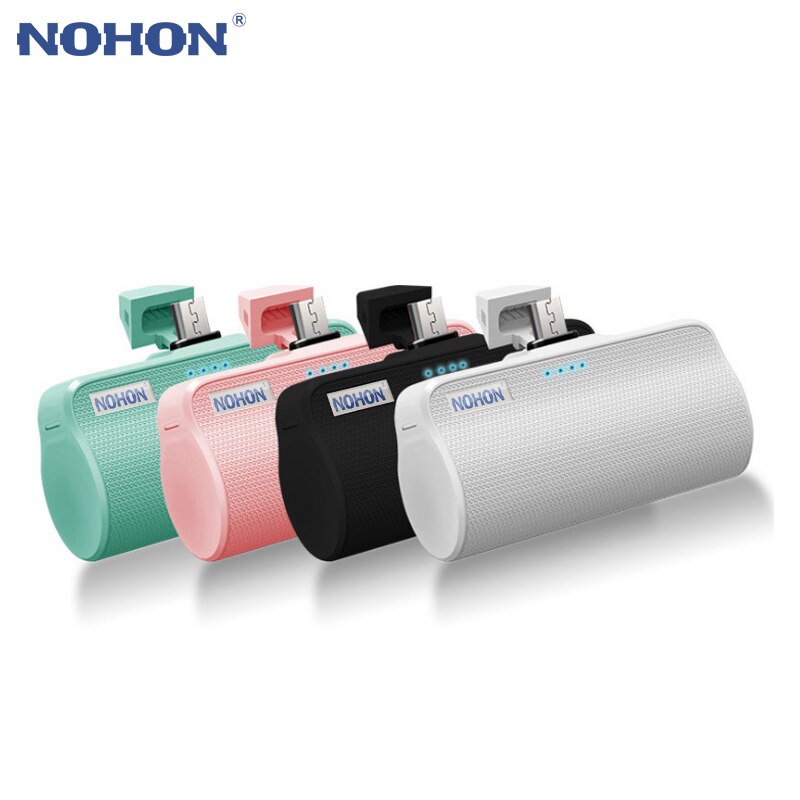NOHON-Banco de energía para iPhone, Xiaomi, Samsung y Huawei, interfaz Micro tipo C de Apple, cargador de batería externo portátil de 3000mAh