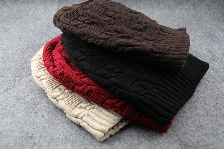 Dam vintermössa stickade mössor baggy oversized slouch twist hatt tjocka varma mössor herr casual stickad mössa