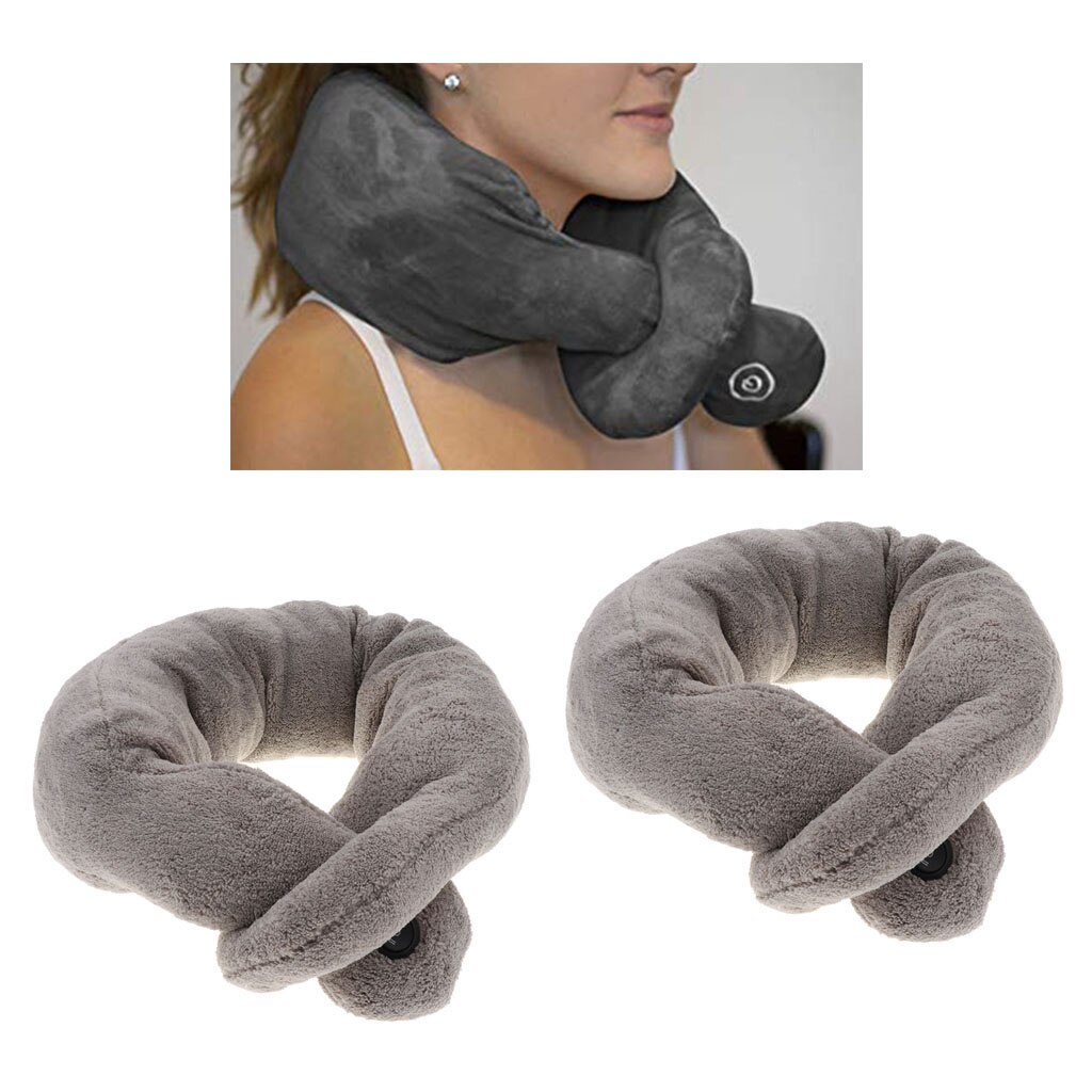 2 Piece Travel Neck Pillow Wrap Massage Headrest for Office Library Airplane