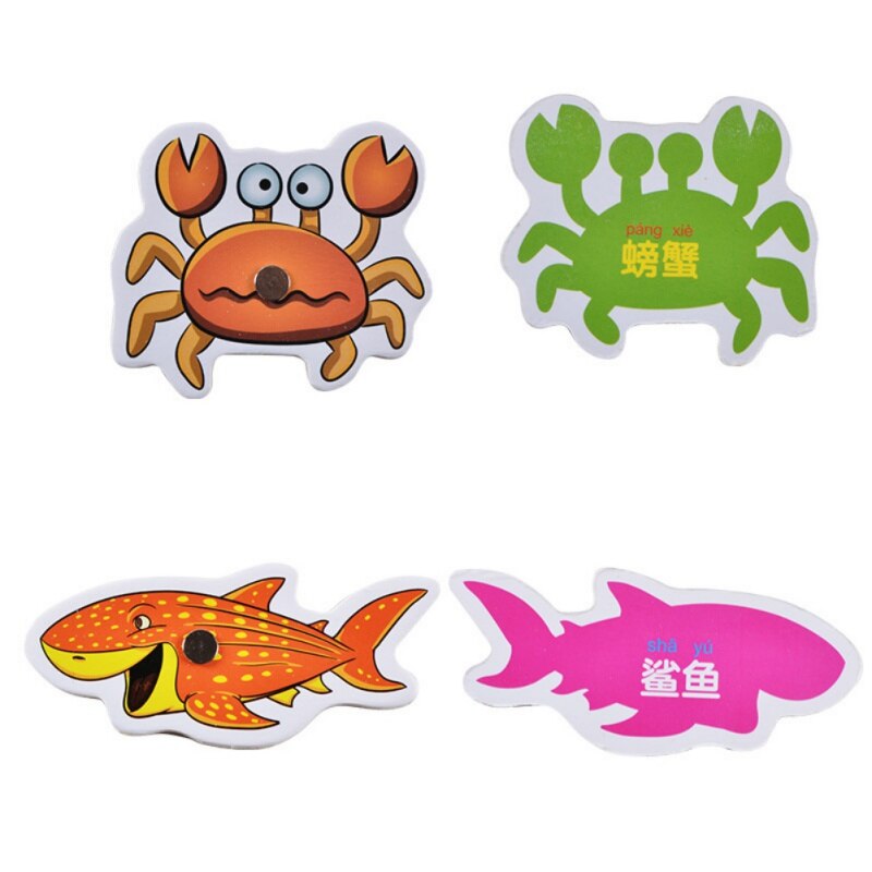 Baby Wooden Toys Fish Game Magnetic Fishing Toy Set Table Game Educational Toys Child Birthday Christmas 32pcs