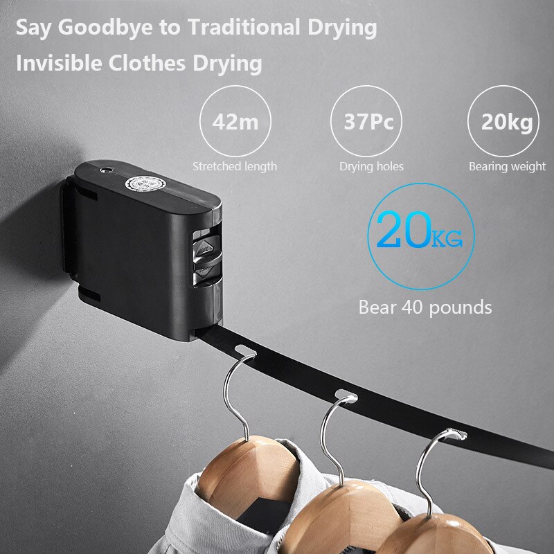 Punch-free 4.2m Telescopic Clothesline Balcony Household Clothes Rack Clothesline For Indoor Outdoor Clothes Drying Quilt Drying