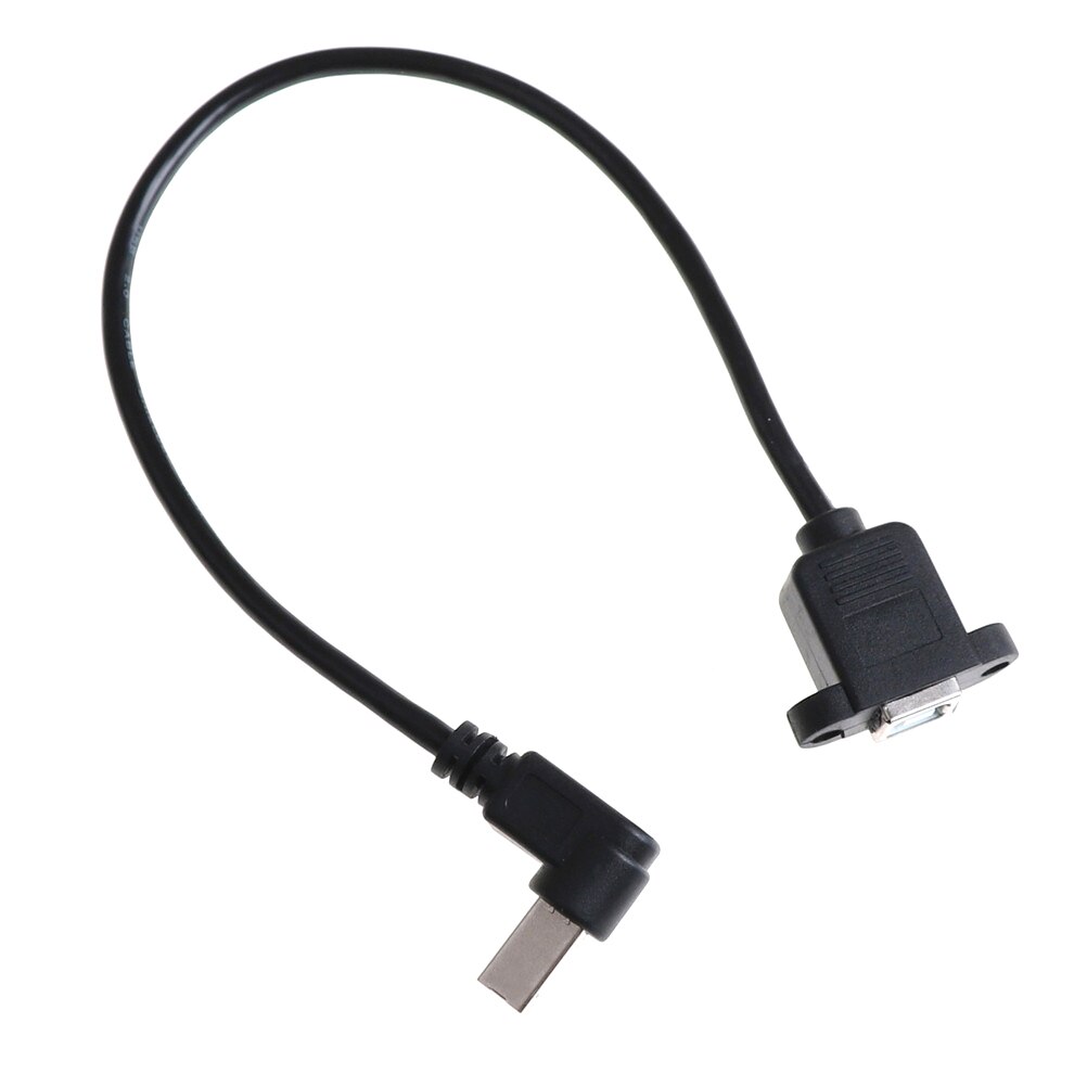 USB2.0 B Female To Male Panel Mount Printer 90 Degree Right Angle Printer Cable Lead 30cm Black Male To Female Extension Cable