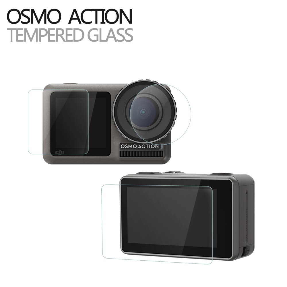 3PCS/SET Tempered Glass Screen Protector Scratch-resistant Protective Film Camera Accessories for DJI Osmo Action Sport Camera