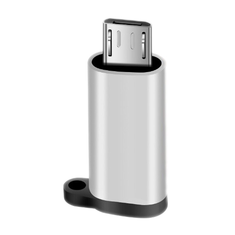 Mikro-usb-adapter type c til mikro-usb hann otg usb en omformer til android-telefon tabletter gamepad (sølv)