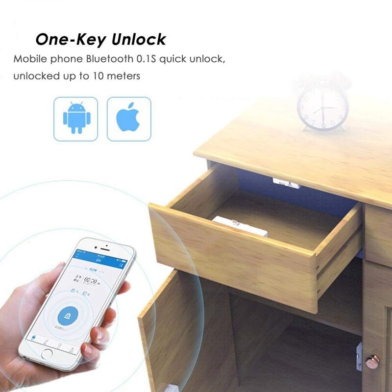 Armario sin llave cerradura inteligente Bluetooth Invisible antirrobo Control de seguridad mediante aplicación IOS/Android