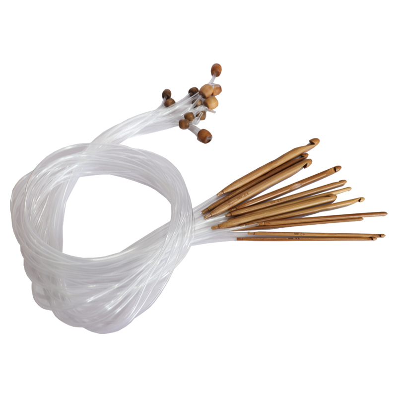 12 stuks set set van rondbreinaalden DIY dubbele Cusp haaknaalden set van zachte buis 100% bamboe ronde naaien needles120