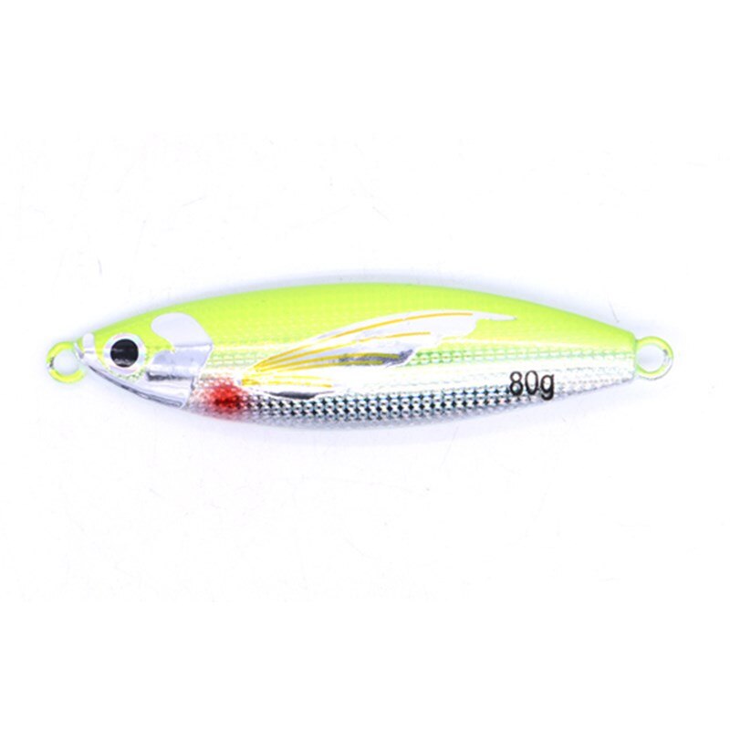 Japan Slow Jigging Lures Lead Fish With Double Hooks 40/60/80/100G Slow Jigs Saltwater Fishing Lure: yellow No hook / 40g