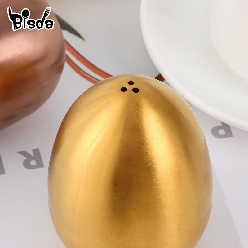 Botes de acero inoxidable para especias y sal, contenedor de especias en forma de huevo, botella de temporada de condimentos, utensilios de cocina