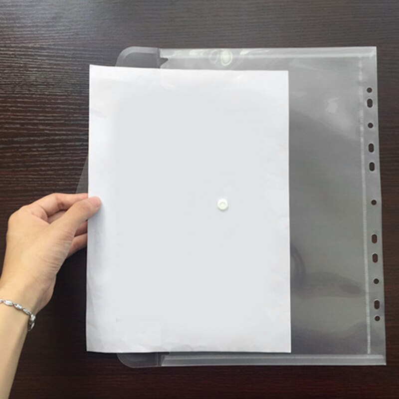 10Pcs 11 Hole Transparent A4 Document File Bag Plastic Folder File Bill Envelope Storage Bag Data School Paper Bag