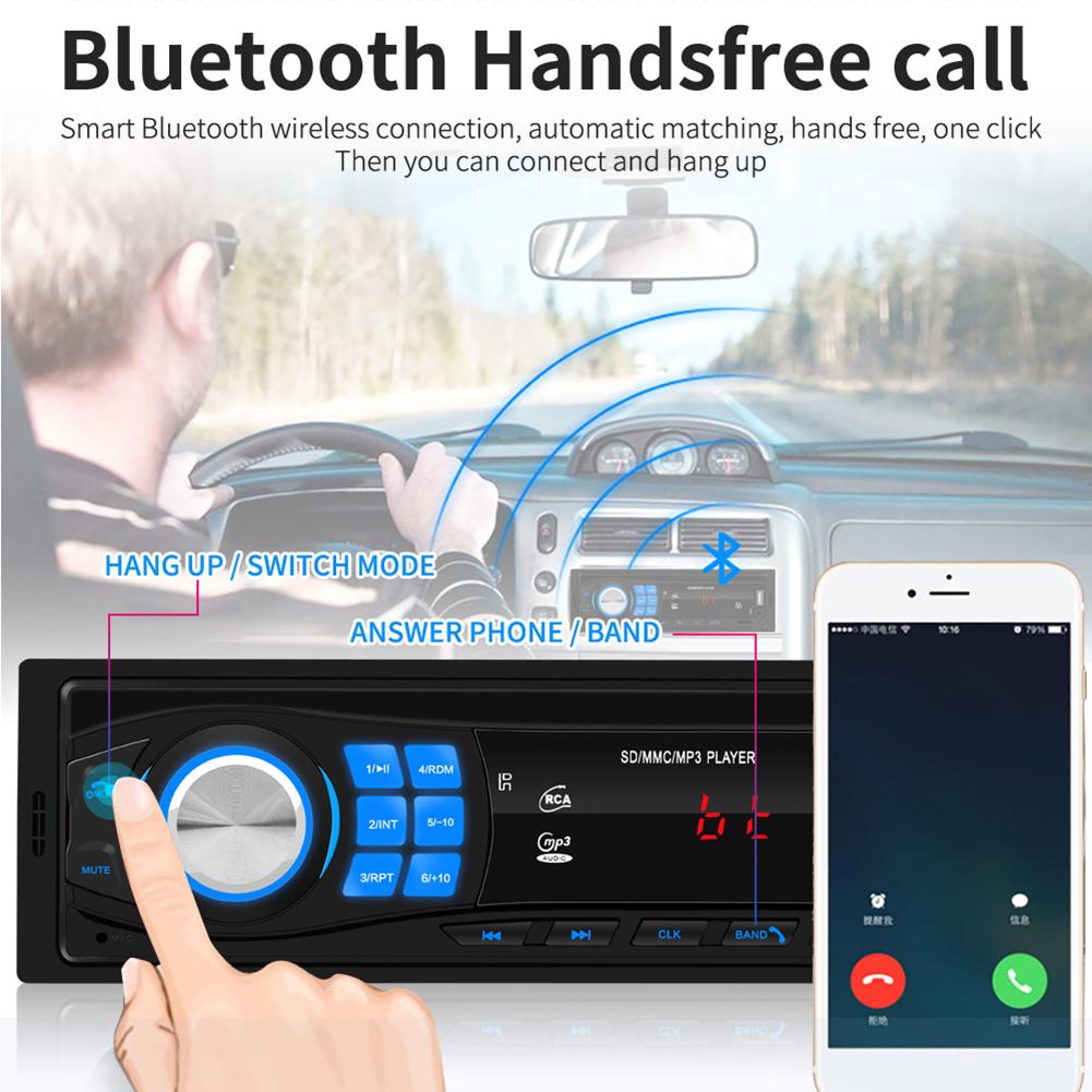 12V Auto Radio FM Radio Bluetooth V5.0 Stereo Speler Afstandsbediening SD USB AUX MP3 Speler handsfree bellen Auto Muziekspeler