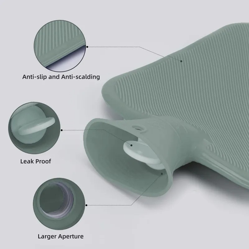 UNTIOR 1L/2L botella de agua de invierno cubierta de tela bolsa de agua para compresa fría y calentador cama manos pies mantener