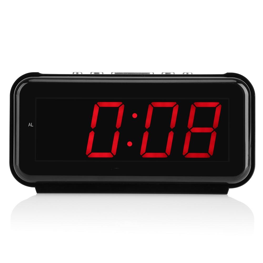 220V Electronic Table Digital Alarm Clock Timer Desktop Large 1.8inch LED Display Snooze Function Timer: Red