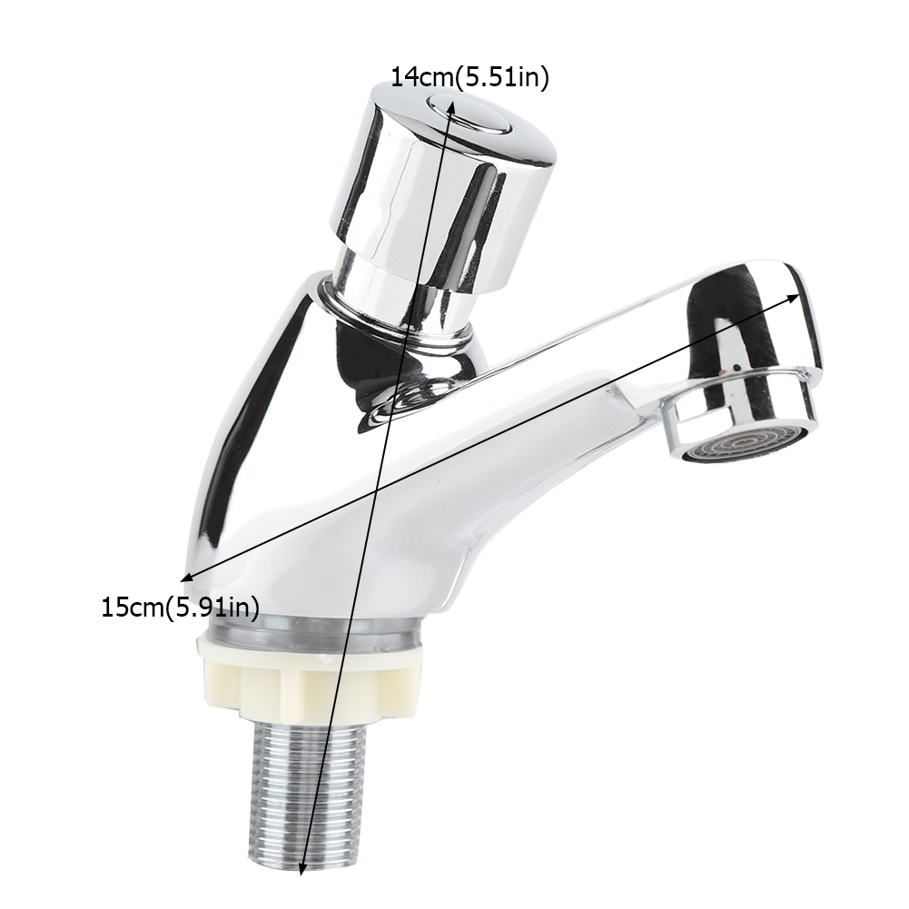 Basin Faucet Sink Tap Public Ktchen Bathroom Chrome Plated Self Closing Water Saving Time Delay Basin Sink Tap Faucet Faucet