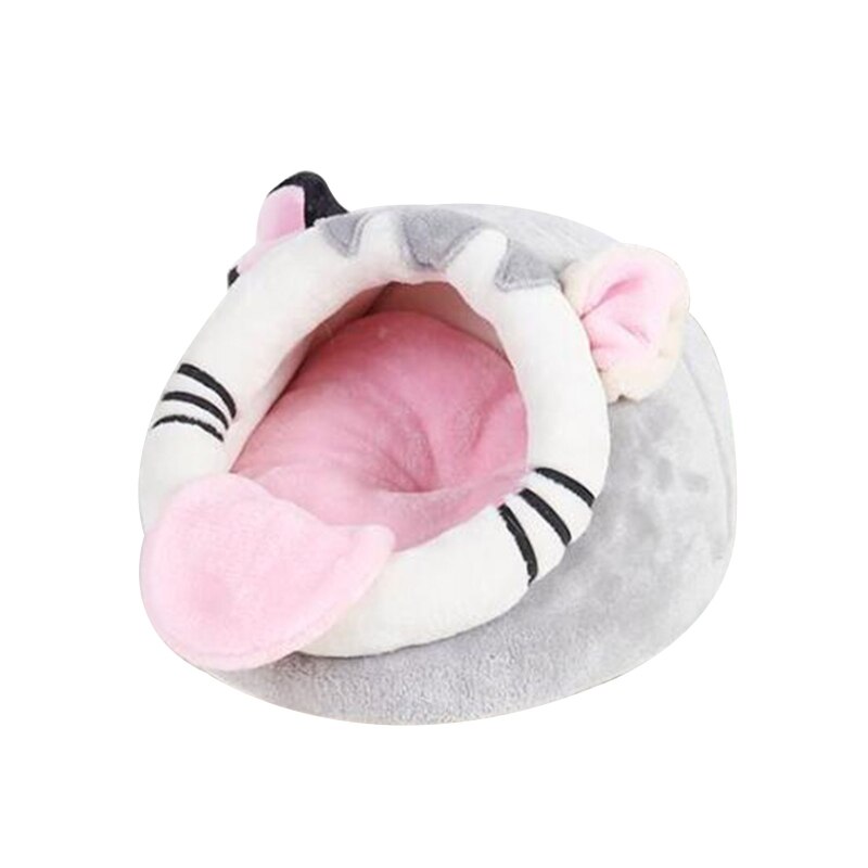 Cage de maison en forme de Hamster pour chien et chat, lit de couchage pour l'hiver, petit chiot, chaton, Chinchillas, écureuil, nid en flanelle douce: Foldable Ears / S