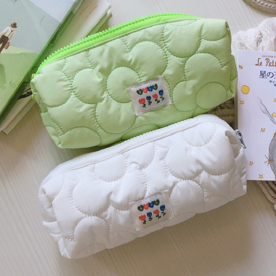 Ins Mini Leuke Make-Tassen Gewatteerde Potlood Pen Gevallen Voor Kantoor Meisjes Kleine Cosmetische Pouch Voor Vrouwen Organizer Voor borstels