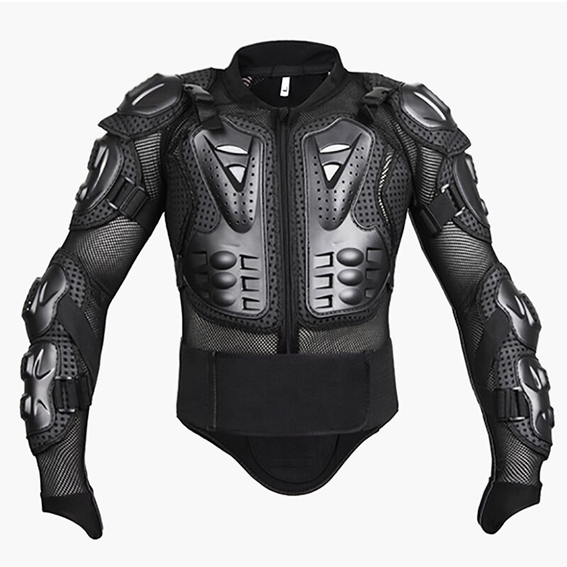 Motorfiets Armor Jassen Volledige Motorcycle Body Armor Shirt Jasje Motocross Terug Schouder Protector Gear Kleding: Black / XXL