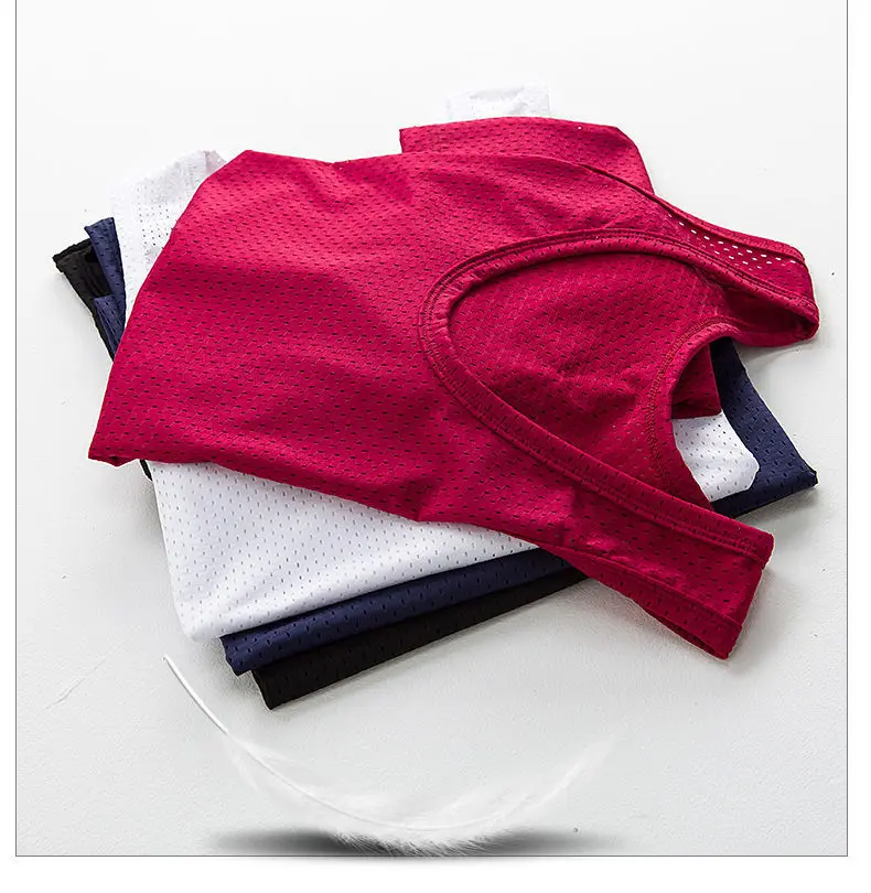 Chaleco de malla para hombre, camisetas sin mangas de culturismo de secado rápido de seda helada, chaleco estrecho sin mangas para Fitness, camisetas deportivas informales para Fitness