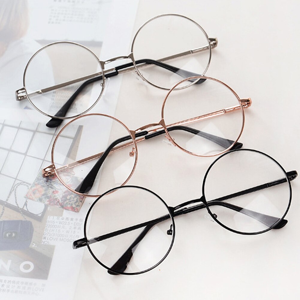 Gafas redondas clásicas de estilo clásico Unisex, anteojos de lectura con montura de Metal dorado, Estilo Vintage, diarios