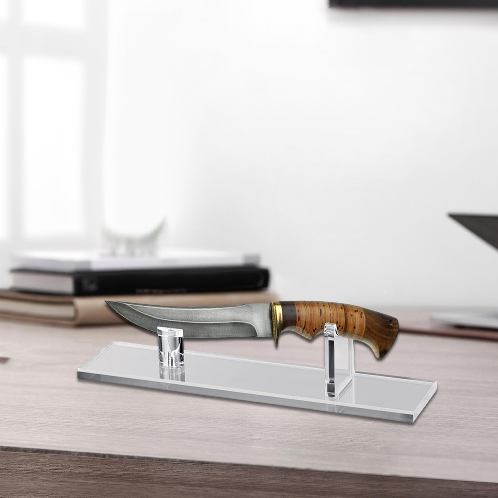 Knife display stand, versatile use, fixed blade, home decoration, collection, display, sword stand, acrylic knife stand, knife holder: Transparent