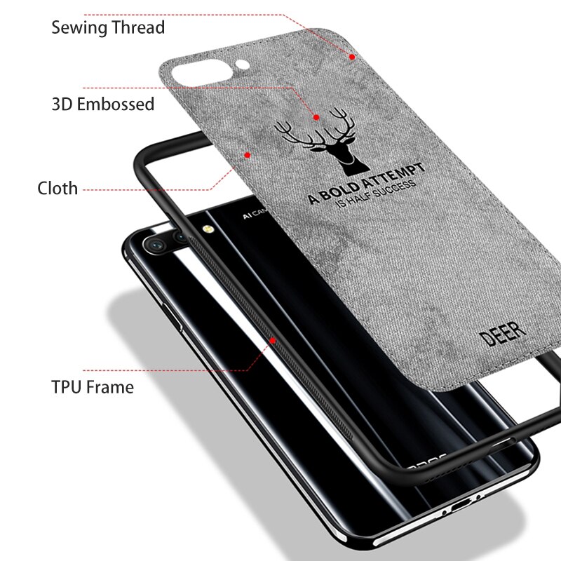 Deer tkaniny tkaniny etui do Huawei P20 Lite Pro P inteligentne etui na Huawei Huawei P 20 20 lite 20Pro PSmart miękka TPU krawędzi telefon okładka