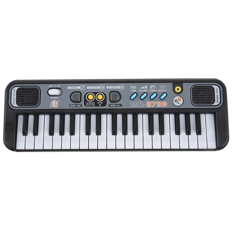 Pianoforte Giocattolo 37 Tasti Per Bambini Con Supporto, Sgabello E Microfono - Luci LED - Rosso