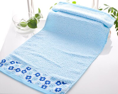 SBB 32 strengen van bamboevezel Handdoek Gezicht Handdoek pruimenbloesem Zachte Handdoek Set 100g 33*75: Blauw