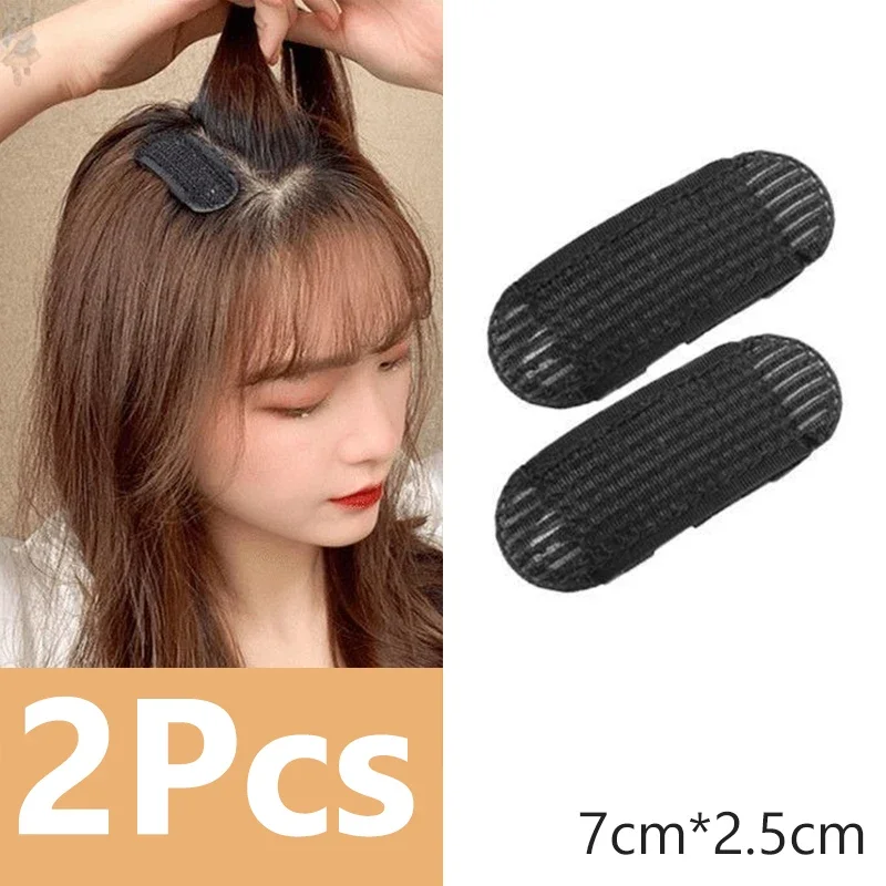 1 Juego de cojín para cabeza de pelo Puff, Base de pelo de volumen Invisible, pinza para el pelo esponjosa, almohadilla de esponja, moño, herramienta de Peinado DIY para mujeres y niñas: Negro