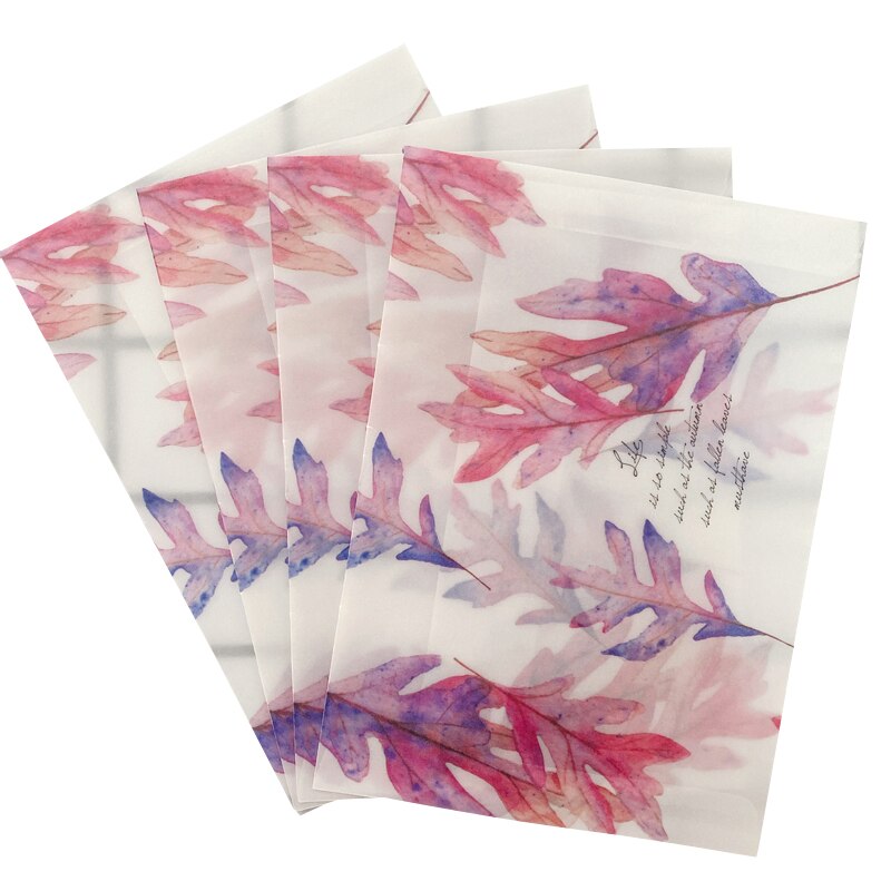 Lote de 8 unidades de Sobres de papel de ácido sulfúrico de 160x110mm, sobre para , para , para escribir: Purple Leaf