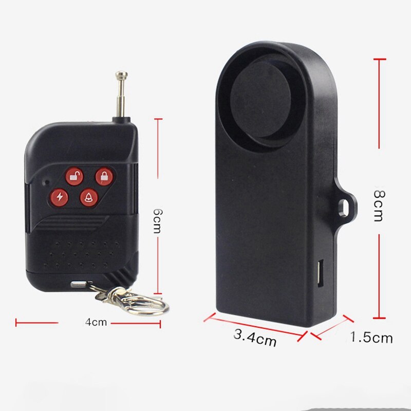 Bike Alarm Security Anti-Theft Alarm Vibration Sensing with Remote Control IP55 Waterproof