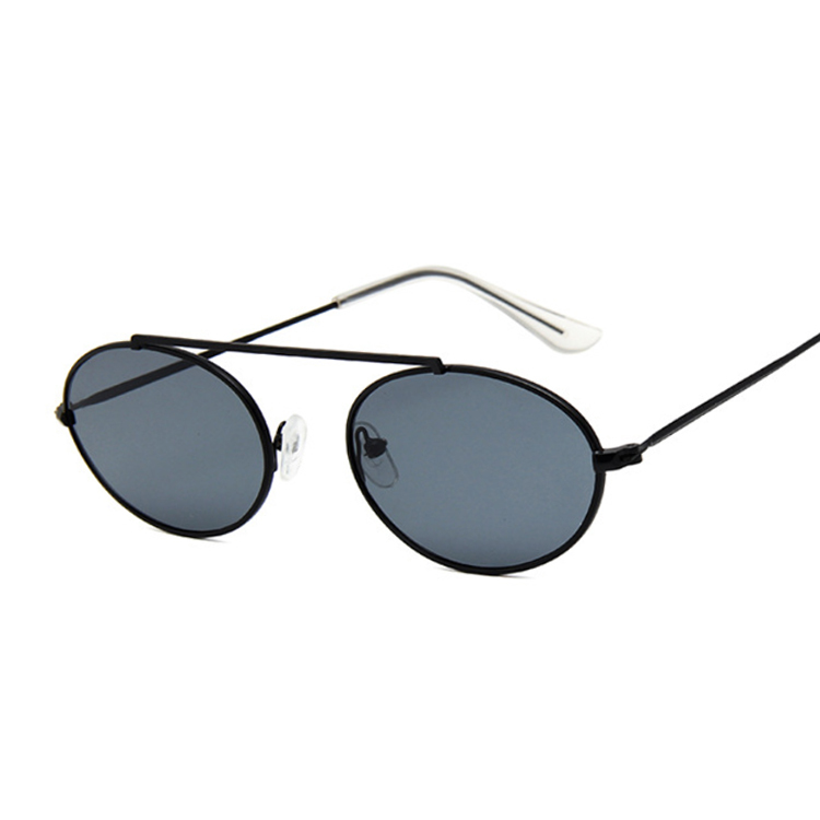 Gafas de sol ovaladas pequeñas Vintage para mujer, gafas de sol transparentes con montura metálica de , gafas de sol para mujer, gafas de sol Rosa UV400: BlackGray