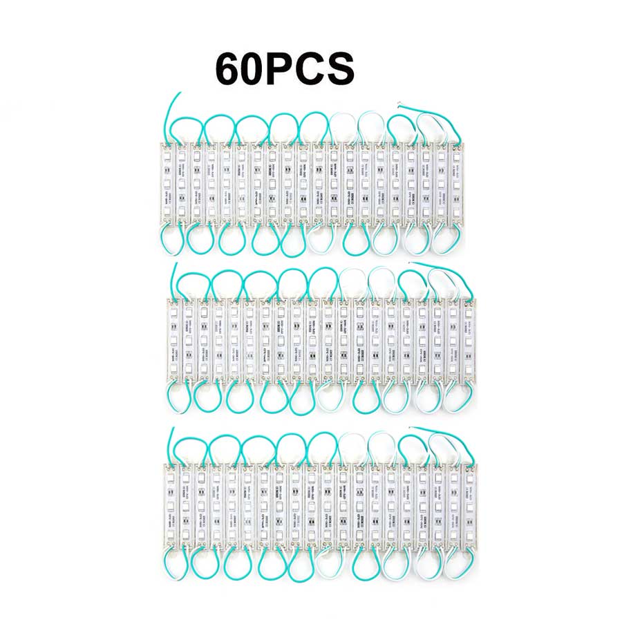 Led Modules Licht Smd 5050 3LED DC12V Waterdichte Advertentie Teken Letters Lamp Storefront Decor Modules Lights Kit Groene Kleur: 60PCS