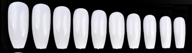 500pcs X 0-9 Doodskist Acryl Nagels 500PCS Doodskist Nagels Half Cover Ballerina Nail Tips Valse Kunstmatige acryl Nagels (Half-Clear): full white 500pcs