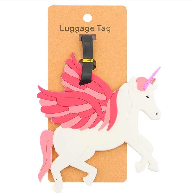 Travel Accessories Fruit food shell Luggage Tag Silica Gel Suitcase ID Addres Holder Baggage Boarding Portable Label: unicorn