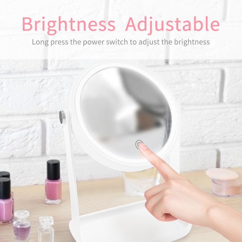 Led lys touch screen makeup spejl desktop makeup spejle lys justerbar usb eller batterier brug for kvinder mænd makeup værktøj