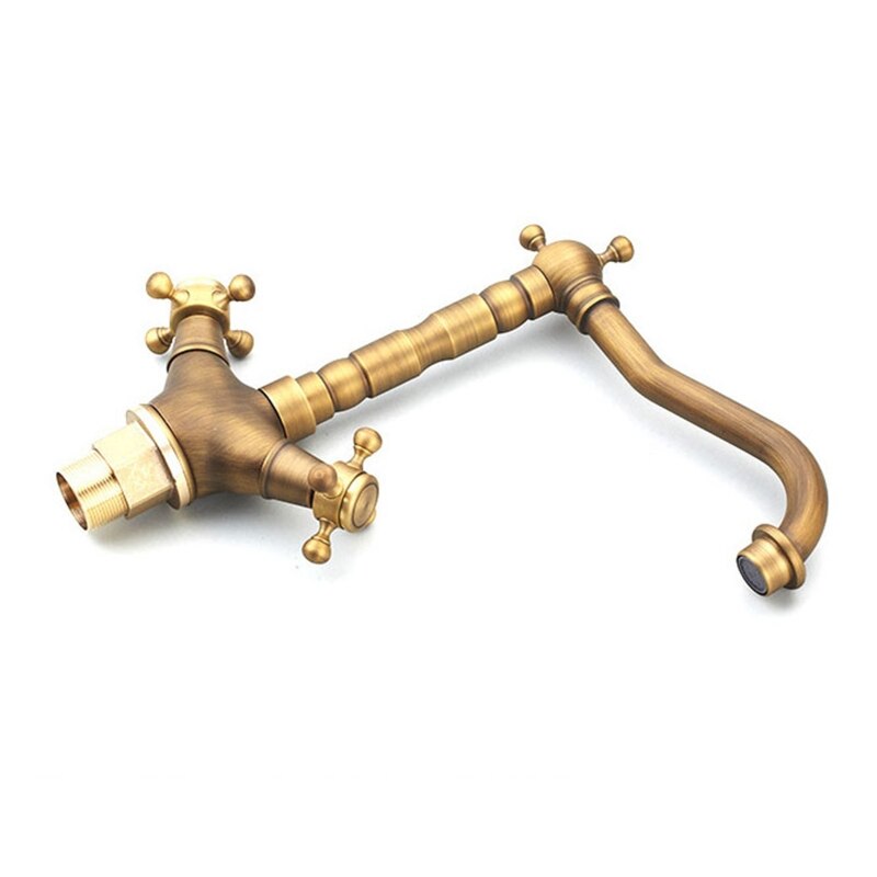 Antique Brass Kitchen Faucet 360 Swivel Bathroom Basin Sink Mixer Tap Crane