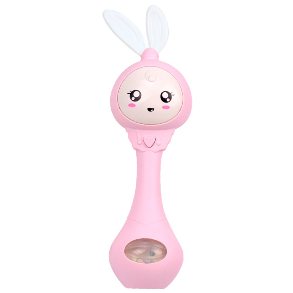 Electric Musical Flashing Baby Rattles Baby Infant Hand Bells Cute Rabbit Hand Bells Newborn Infant Early Educational Toys #30: Pink