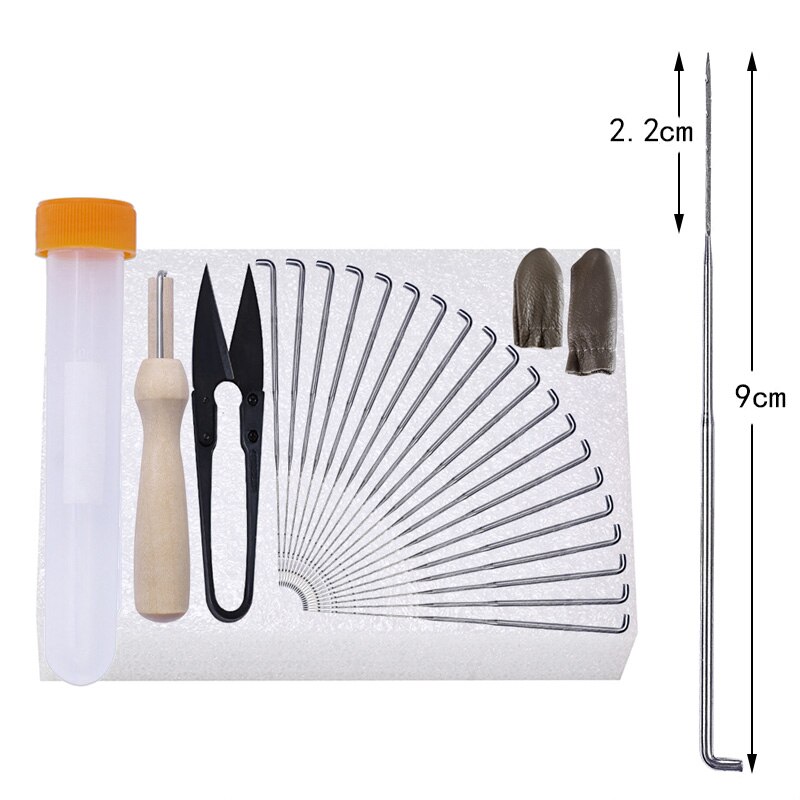 26PCS Needle Felting Kit Wool Felting Tools with Felting Needles Wood Handle Scissors Finger Cots Stitch Foam Pad Felting Craft: Mix B