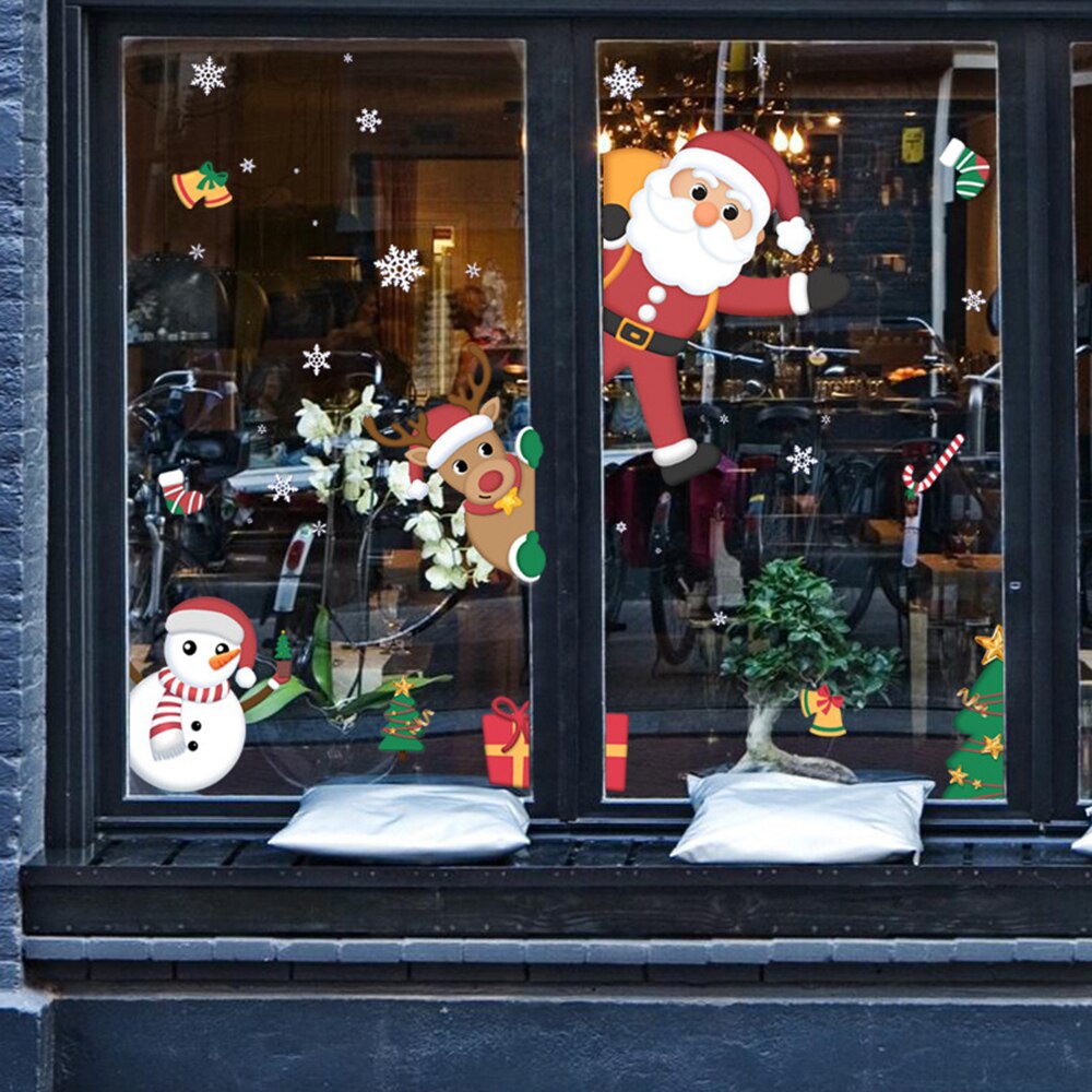Christmas Wall sticker Large Snowman Window Glass Electrostatic Stickers