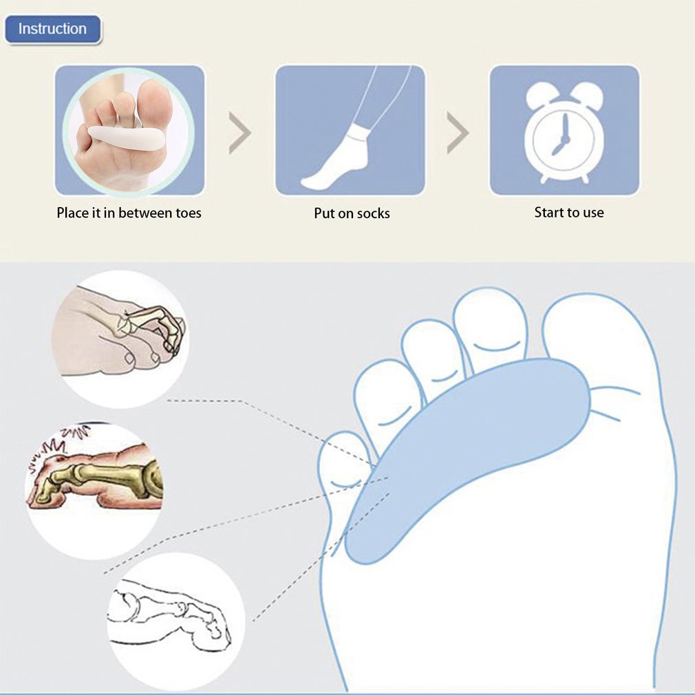 1 par de dedos de Gel de silicona para los pies, separador de un solo orificio, Protector de valgo para el pulgar, ajustador de juanete, Protector de Hallux Valgus, cuidado de los pies
