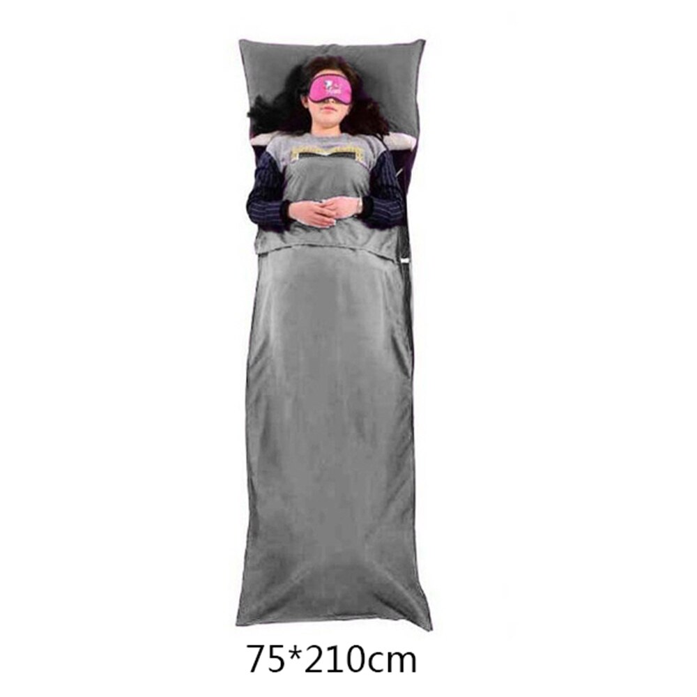 75/110cm x 210cm Ultralight Outdoor Slaapzak Camping Wandelen Zak Liner Draagbare Vouwen Reistassen: Gray 75x210cm
