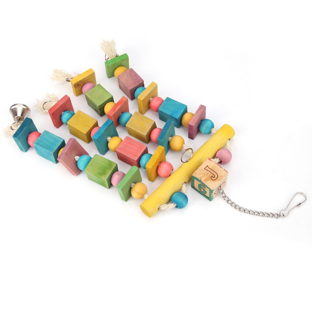 Parrot Toys Macaw Hanging Acrylic with Bells Bites Chew On Cages Cockatoo Stand Rack Swing Bird Toy Pet Product