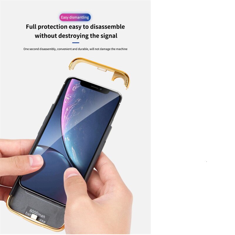 Xilecaly-funda de cargador para iPhone 11 Pro Max, 6000mAh, Ultra delgada, a prueba de golpes, funda de batería externa para iPhone 11 Pro Max