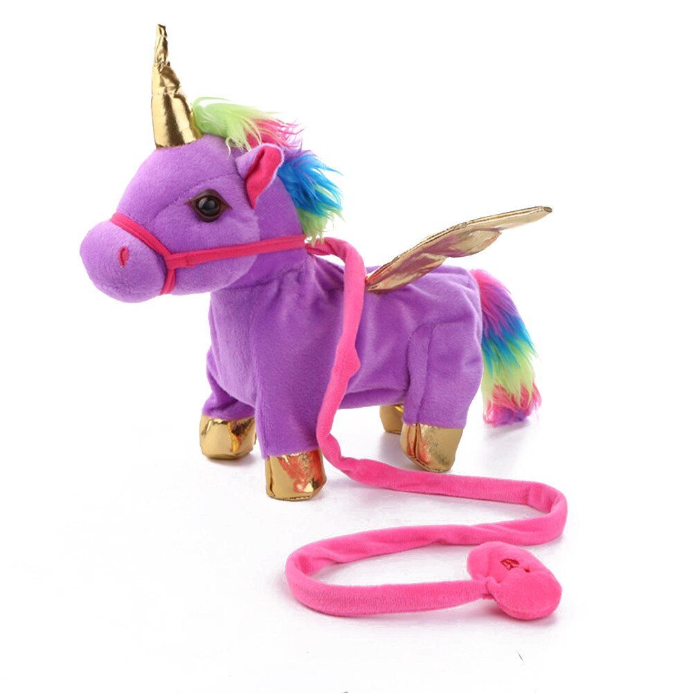 35cm Elektro gehen Einhorn Plüsch Spielzeug Stofftier Spielzeug Elektronische Musik Einhorn Spielzeug Für freundlicher freundlicher Weihnachten: Violett